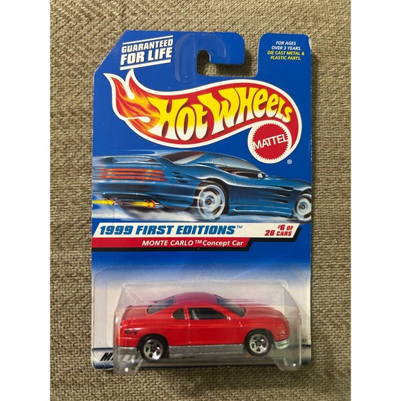 Hot Wheels Other - Hot Wheels 1999 First Editions‎ Monte Carlo Concept Car Red Collector 910 Mattel
